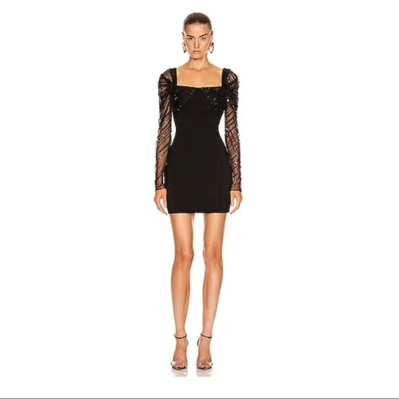 CUSHNIE Off-The-Shoulder Embellished Tulle Cocktail Dress size 0 - Picture 4 of 15